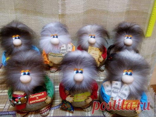 Купить Домовичок-Меховичок - синий, домовой, домовенок, домовушка, сказочный персонаж, handmade, ярмарка мастеров