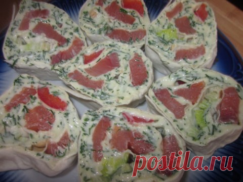 Рулетики с красной рыбой | Четыре вкуса