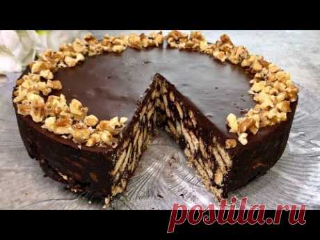 Вкусный шоколадный бисквитный торт ... готов за несколько минут! Без выпечки! # 60
