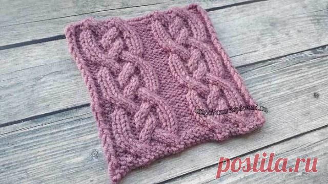 Несложный узор (УЗОРЫ СПИЦАМИ) Несложный узор спицами, аран спицами, схема узора Раппорт узора составляет 16 петель + 2 кромочные и 12 рядов. На схеме даны только лицевые (нечетные) ряды. В изнаночных (четных) рядах все петли вя…