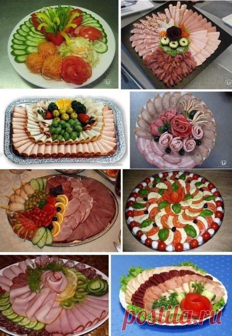 Оформление нарезок к новогоднему столу.