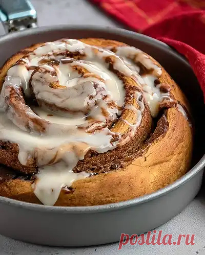 Рецепт большой булочки с корицей