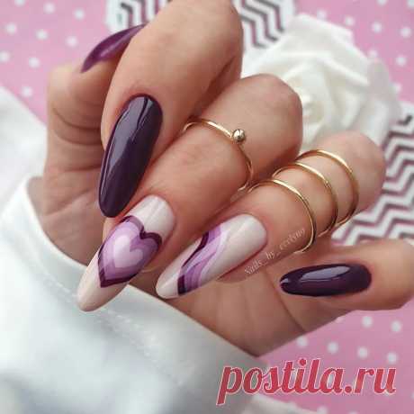 Ногти с сердечками