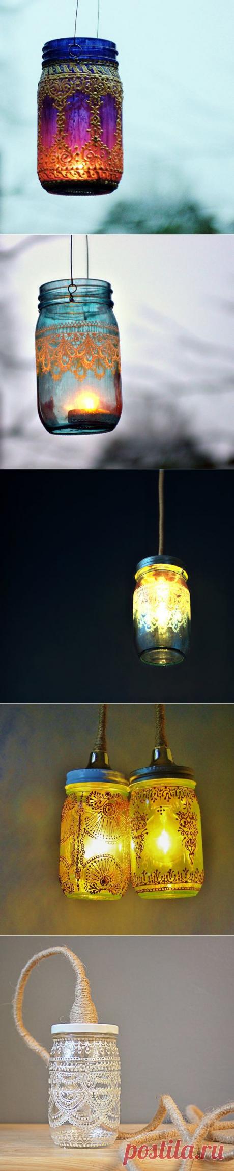 Подсвечник в восточном стиле из стеклянной банки | Ladiesvenue