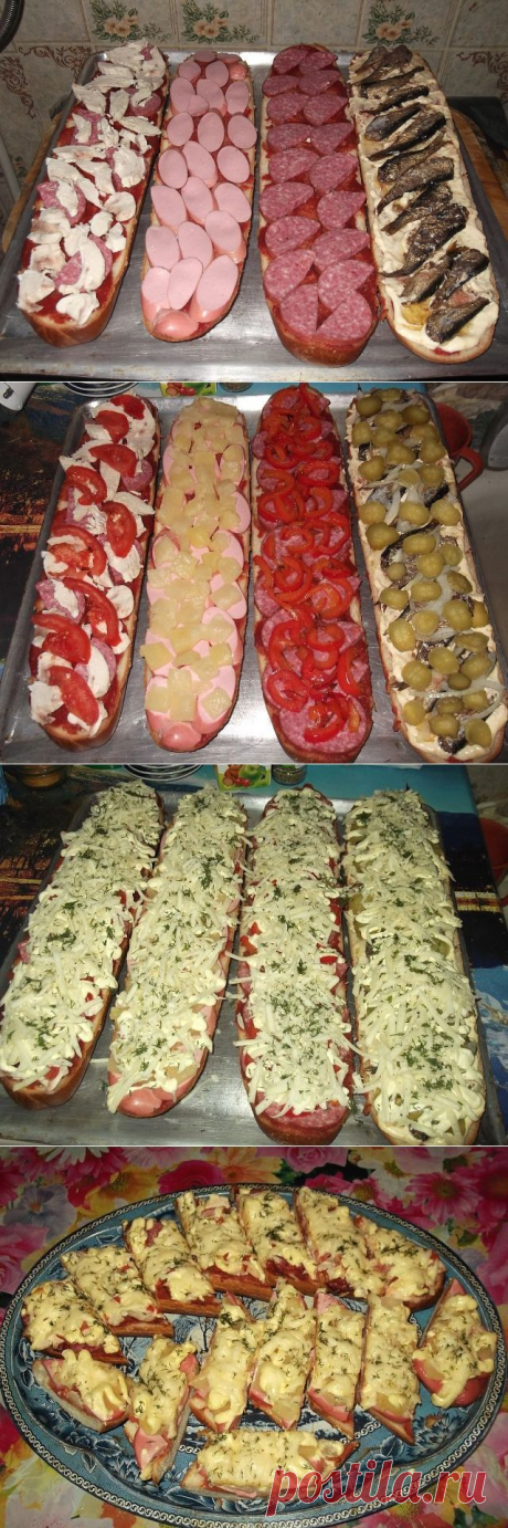 Моя ленивая пицца(на багетах)
