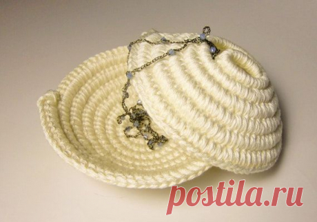 Крем Драгоценности Блюдо Декоративная крючком Крытая Bowl. от goolgool