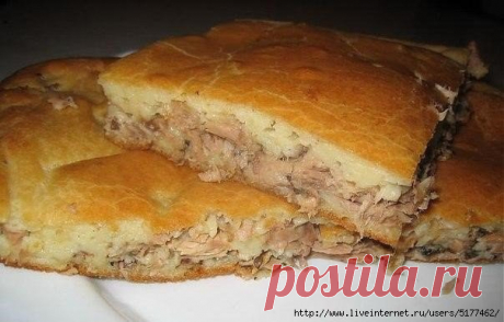 Пирог с сардинами и рисом