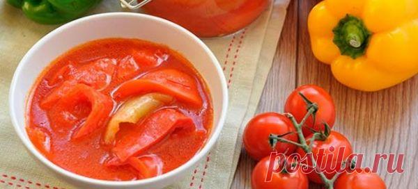 Болгарский перец в томате на зиму без стерилизации