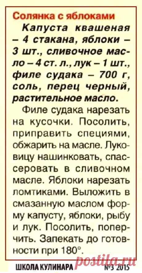 Солянка с судаком и яблоками