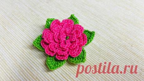 Вязаный крючком цветок розочки. Мастер-класс с пошаговыми фотографиями. | Повязули. Вязание крючком и вязание С2С. | Яндекс Дзен