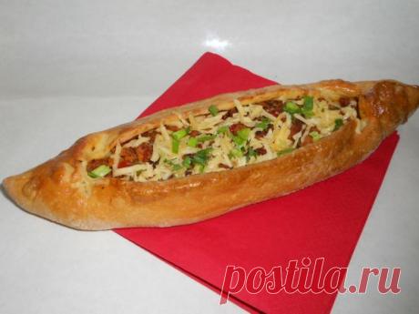Пиде с фаршем (турецкая лепешка) фото рецепт приготовления