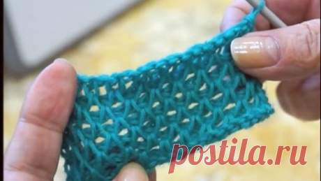 Узор Соты тунисским крючком (Tunisian crochet pattern cell)