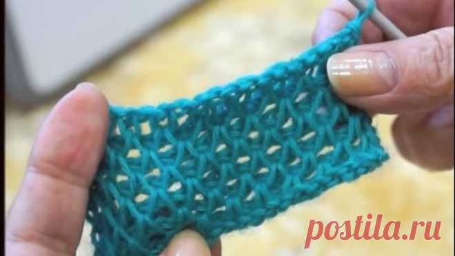 Узор Соты тунисским крючком (Tunisian crochet pattern cell)