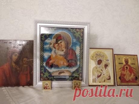 Икона бисером (Образ Пресвятой богородицы Почаевской)