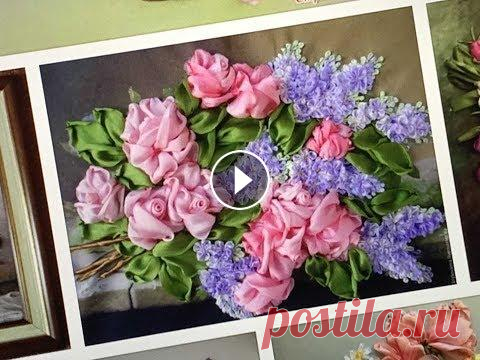 ВЫШИВКА ЛЕНТАМИ ✨ ЛУЧШИЕ  КАРТИНЫ ✨ . First steps in embroiding with ribbon ЗДЕСЬ ПОДРОБНЫЙ мастер-класс --...