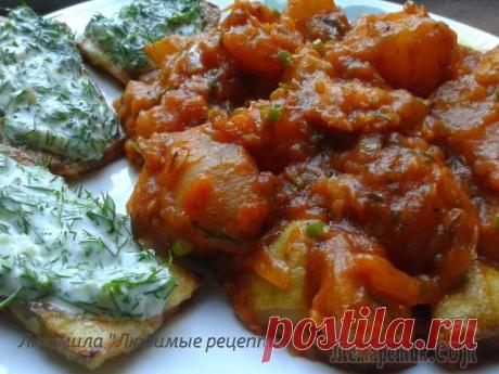 Овощное рагу из кабачков с картофелем в томате. Жареные кабачки с чесночным соусом.