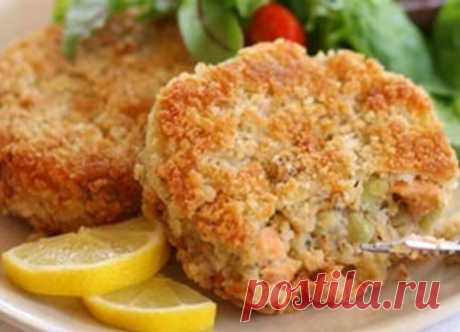 Рыбные котлеты с горошком