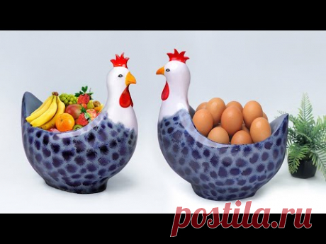 Hen shape Egg holder Showpiece making at home || Gift item showpiece making