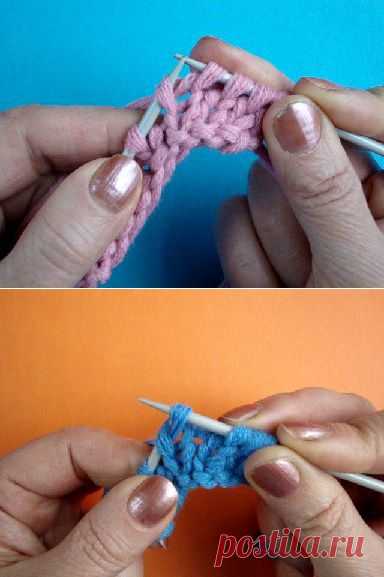 Начинаем вязать – Видео уроки вязания » Вязание спицами для начинающих – Урок №27 – “Лицевая петля за заднюю стенку петли – Нестандартный континентальный метод”