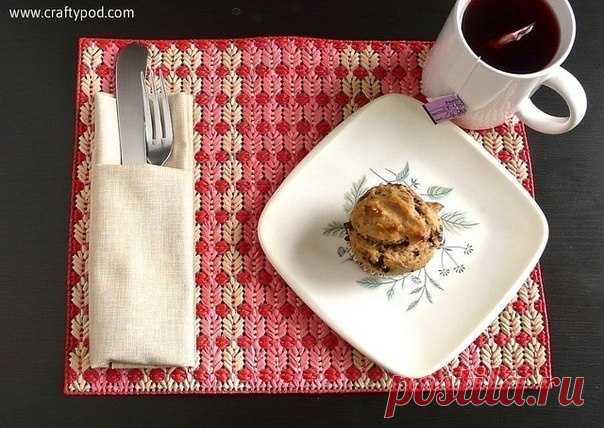 Салфетка. Вышивка. Пластиковые пакеты