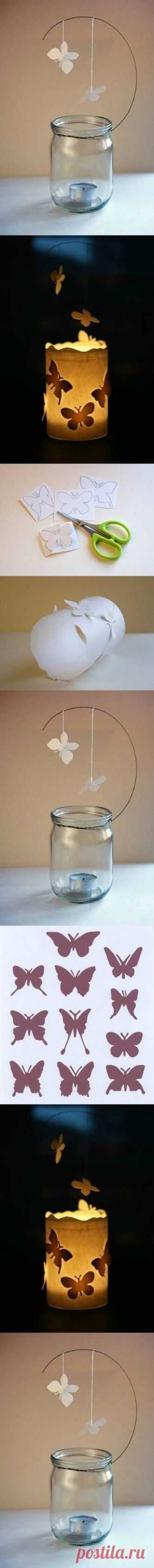 DIY Butterfly Candle Decor - Inspiring picture on Joyzz.com