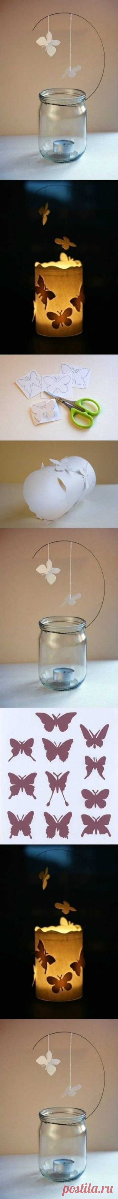 DIY Butterfly Candle Decor - Inspiring picture on Joyzz.com