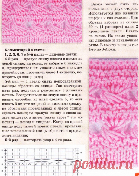 Вязаный узор спицами