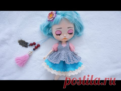 Jumper dress crochet tutorial ( Blythe jumper outfit )