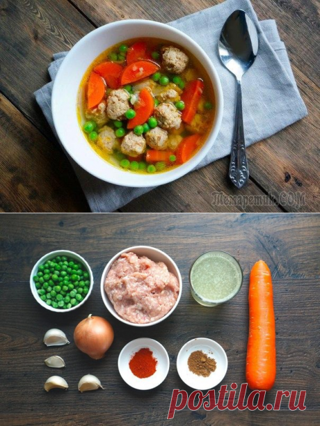 Прозрачный суп с фрикадельками