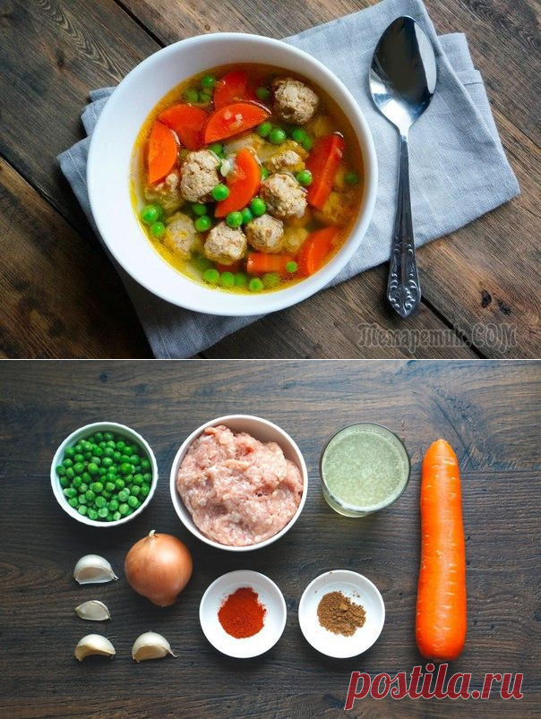 Прозрачный суп с фрикадельками