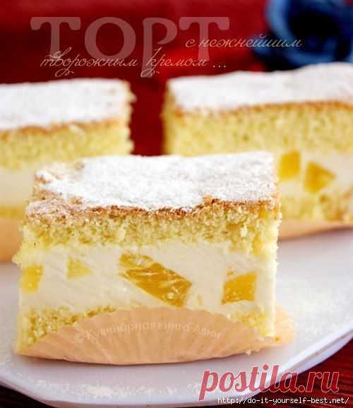 Торт с нежнейшим творожным кремом