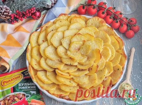 Запеченный картофельный цветок с мясом Кулинарный рецепт