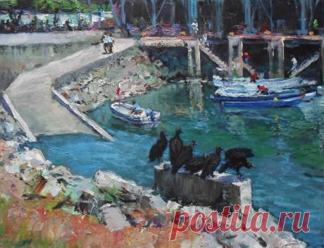 Грифы Урубу.Рыбный рынок в Панаме.