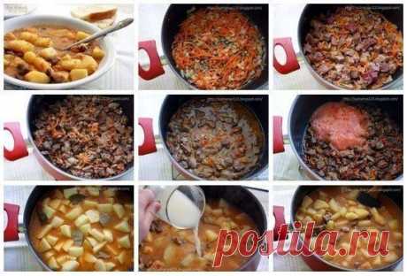Как приготовить картошечка, тушенная с мясом - рецепт, ингридиенты и фотографии