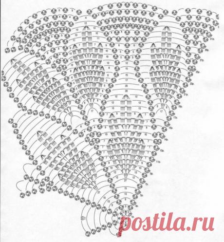 ​Шаль "Дубовые листья"+схема