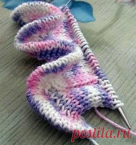 Рюши спицами схемы и описание (УЗОРЫ СПИЦАМИ) | Журнал Вдохновение Рукодельницы