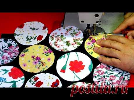 DIY원 타일 패치웍 귀요미 파우치 만들기/Circle "Tile Patchwork" Cute Pouch