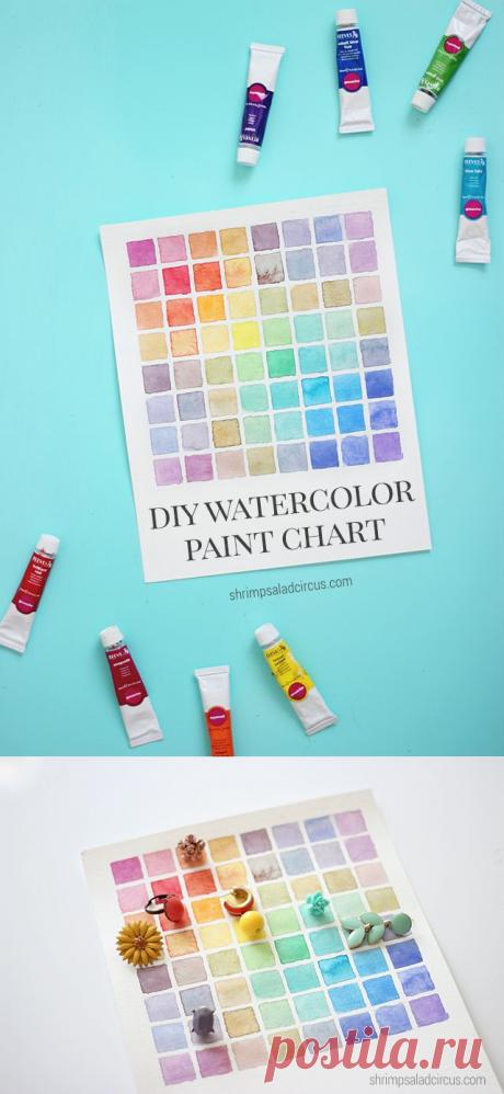 DIY Watercolor Paint Chart Tutorial - акварельки