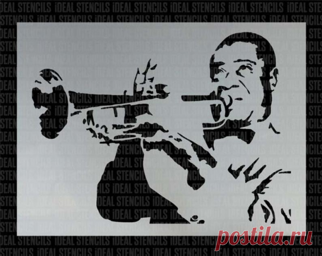 Louis Armstrong Art STENCIL Iconic Portrait Stencil for | Etsy
