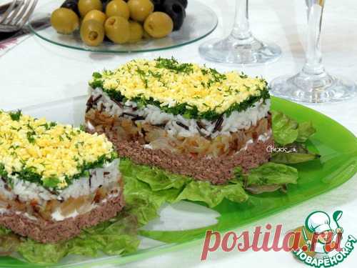 Салат с рисом и куриной печенью - кулинарный рецепт