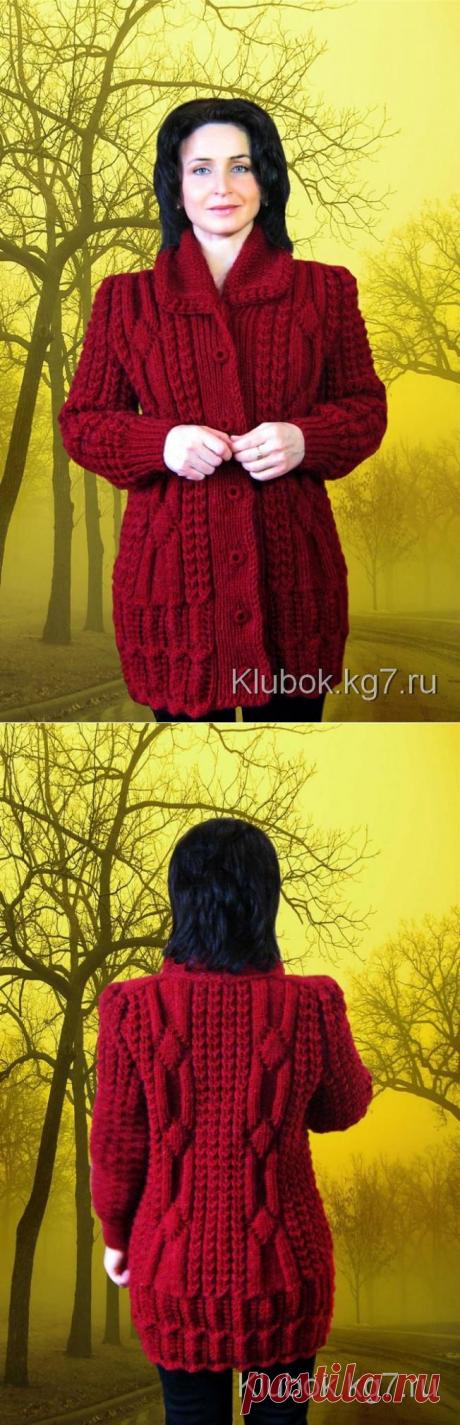 Уютная классика. Мастер Наталия Лок.Кардиган с каймой - с узором | Клубок