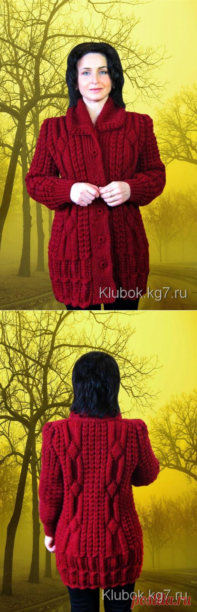 Уютная классика. Мастер Наталия Лок.Кардиган с каймой - с узором | Клубок