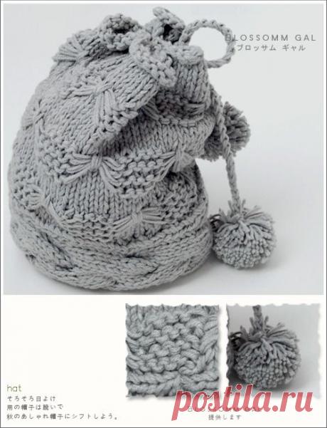 Молодежная шапочка спицами.