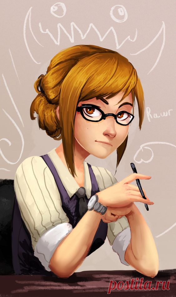 393643-800x1349-raichiyo33+(artist)-single-tall+image-short+hair-looking+at+viewer-blonde+hair.jpg (800×1349) | Interesting Drawings of People
