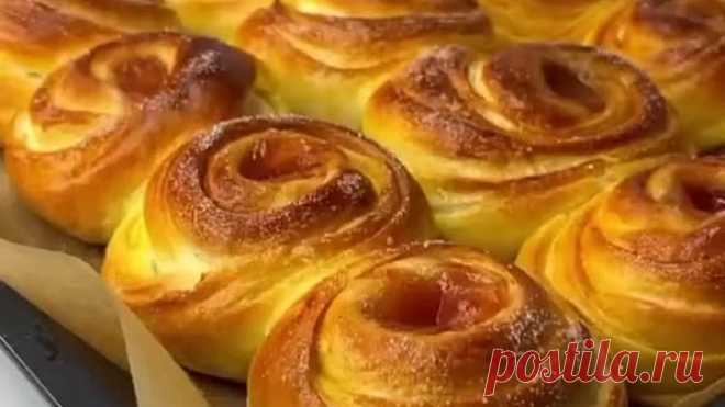 Воздушные булочки с джемом ( рецепт )