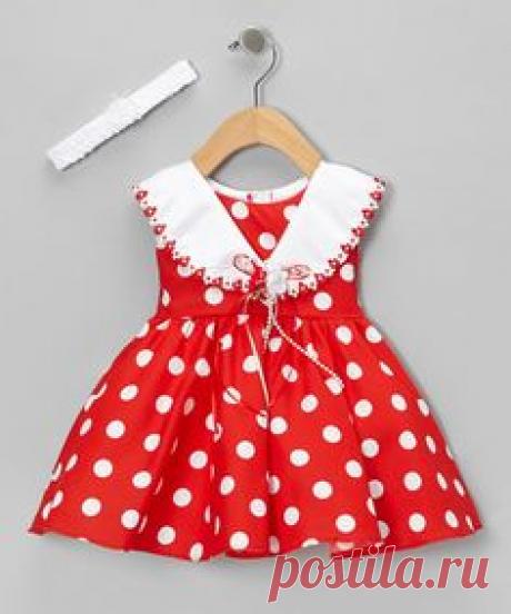 An ever-enchanting duo, this playful polka dotted set will drape darlings in top-to-bottom charm. Graced with a glossy collar, ribbon accent and matching headband, it's the perfect pick for photo-ops and fab family functions.