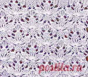 Ажурный узор спицами напоминающий цветы Вахта | петелики