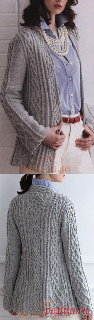 Расклешенный кардиган с аранами