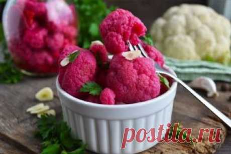 Вкусная и красивая квашеная цветная капуста - максимум витаминов и микроэлементов Вы влюбитесь в эту закуску!