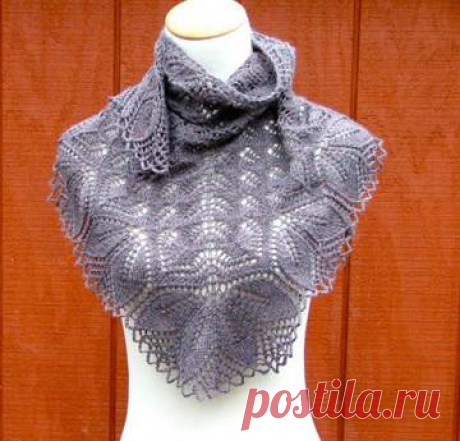 Как связать косынку спицами от угла с подробным описанием и схемами